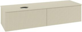 V&B Waschtischunterschrank Antao mit Frontstruktur in Grau Lack, B/T: 160 x 50 cm - Bild 1