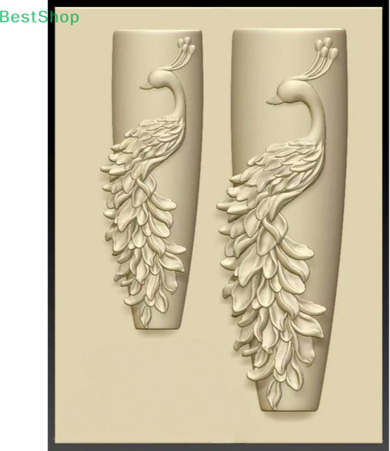 HNKMP Nagelform Pfau Design, Transparente 3D Relief Silikon Maniküre Vorlage - Bild 1