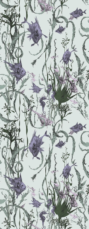 Edmond Petit Meeres-Tapete Jardin Marine in Mauve mit Natur- und Tiermotiven - Bild 2