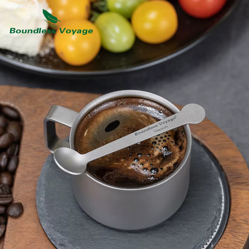 Boundless Voyage Titan-Espressolöffel Set aus Metall in Silber, 5 Stück für Dessert, Tee, Zucker und Marmelade, Ti1040T - Bild 3