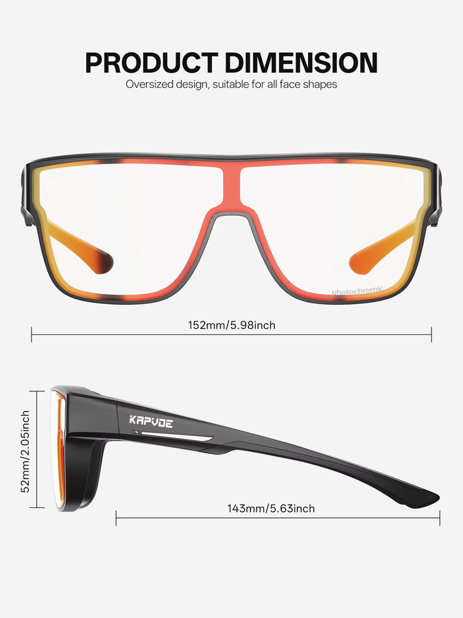 KAPVOE Sonnenbrille photochrom, schwarz, Unisex, TR90 - Bild 3