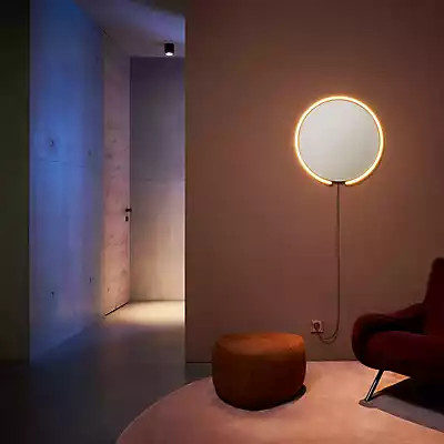 Occhio Mito Sfera Corda 60 LED Leuchtspiegel in Grau mit schwarzem Kabel und Stecker Typ F, x-tra warmweißes Licht - Bild 1