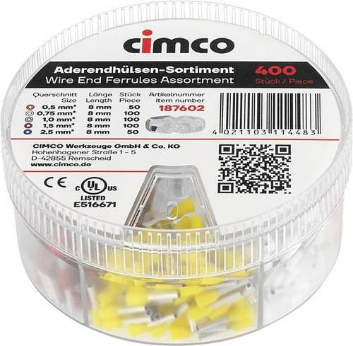 Cimco Aderendhülsen-Sortiment 187602 teilisoliert in Multicolor aus Messing - Bild 1