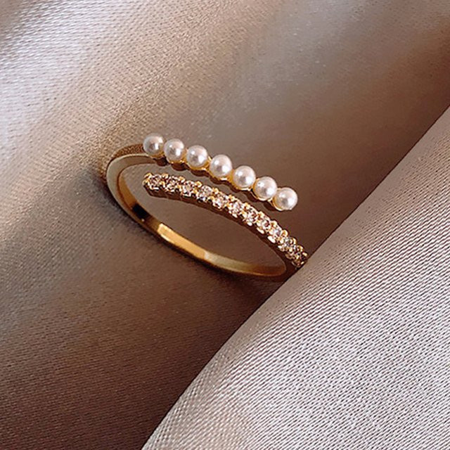ZAKOL Offener Ring, Gold, Perle, Zirkonia, Damen - Bild 1