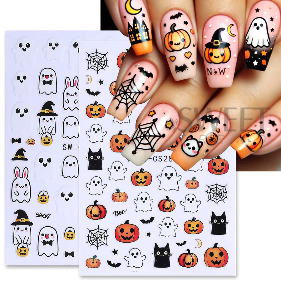 SWEET TREND Nail Art Aufkleber Halloween Serie, 6 Stück, Glänzend - Bild 2