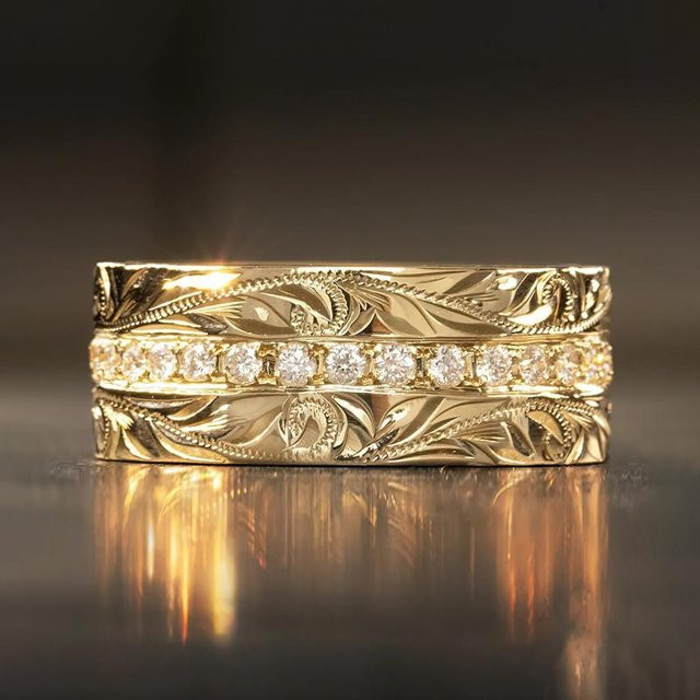 Huitan Ehering Damen, Kupfer, Gold, Zirkonia - Bild 1