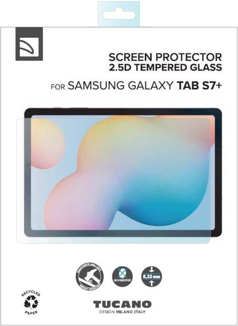 Tucano Displayschutzglas für Samsung Galaxy Tab S7+ und Tab S8+ in Transparent - Bild 1