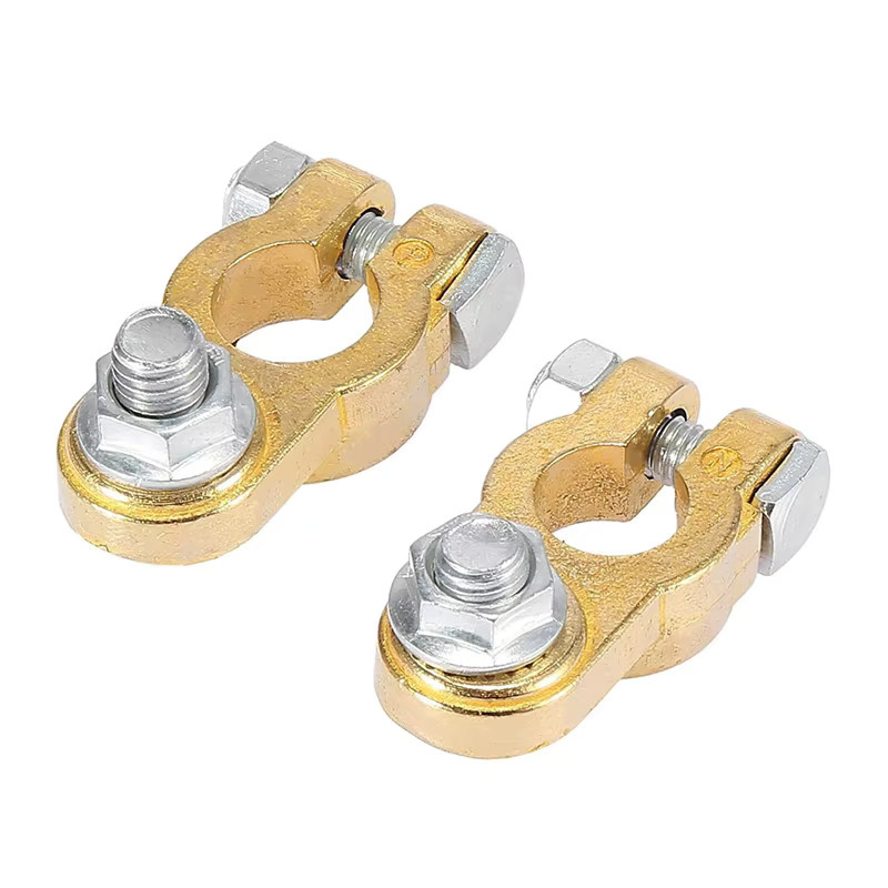 TOP-MAX Auto Batterie Terminal Kabelklemmen Set CP-0363-01 Gold Positive und Negative Stecker 2er Pack - Bild 3
