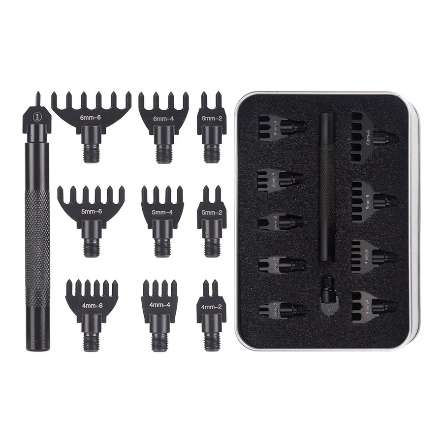 QJH Leder-Stanzwerkzeug-Set mit 4/5/6 mm Stanzabstand für professionelles DIY-Leder-Schneiden und Lochen - Bild 6