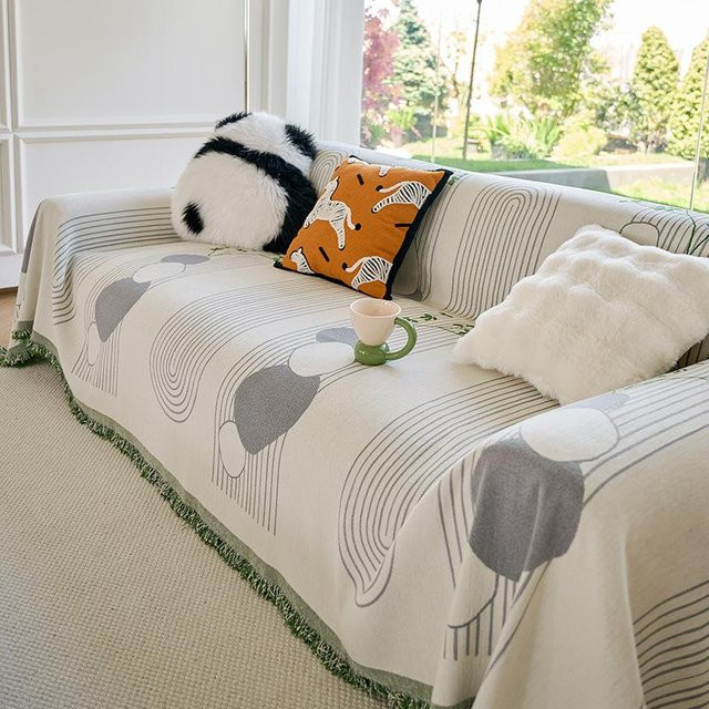 Super Six Chenille Sofabezugstoff in Nordischem Design, Kratzfeste Sofadecke für alle Jahreszeiten, B/H: 180 x 130 cm - Bild 1