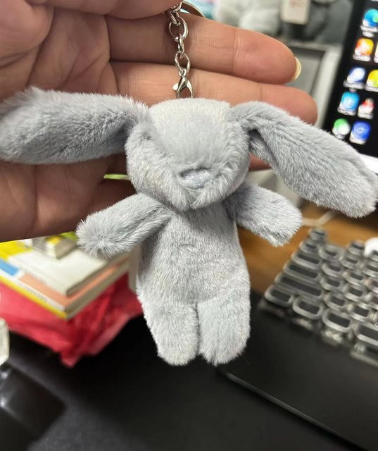 Linyi toy Schlüsselanhänger Hase, grau, Damen - Bild 1