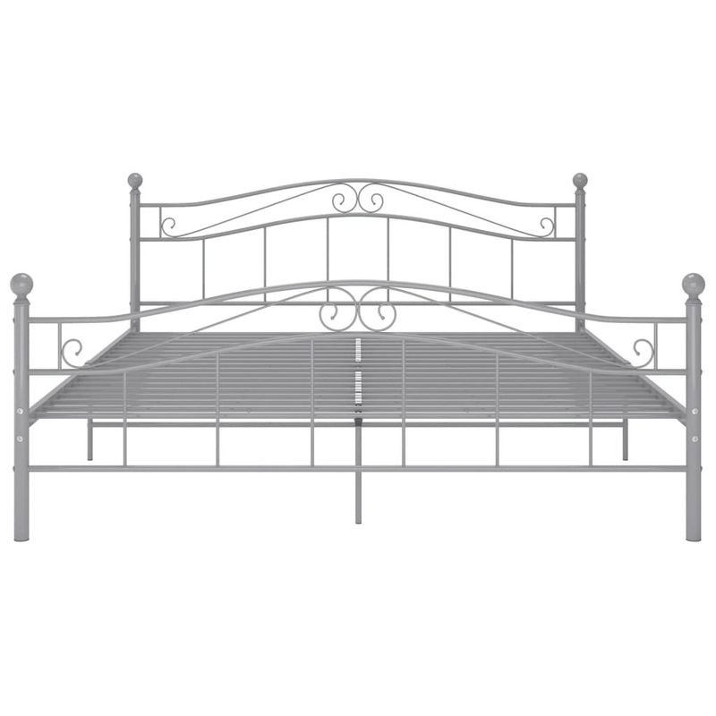 vidaXL Bett aus pulverbeschichtetem Metall in Grau, B/T/H: 140 x 200 x 92,5 cm - Bild 2