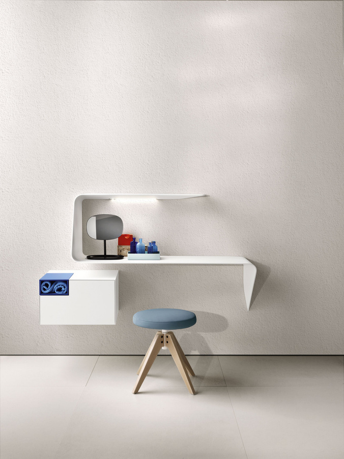 MDF Italia Mamba Hängeschreibtisch in Weiß mit Cristalplant Oberfläche, B: 135 cm, H: 93 cm, T: 40 cm - Bild 2