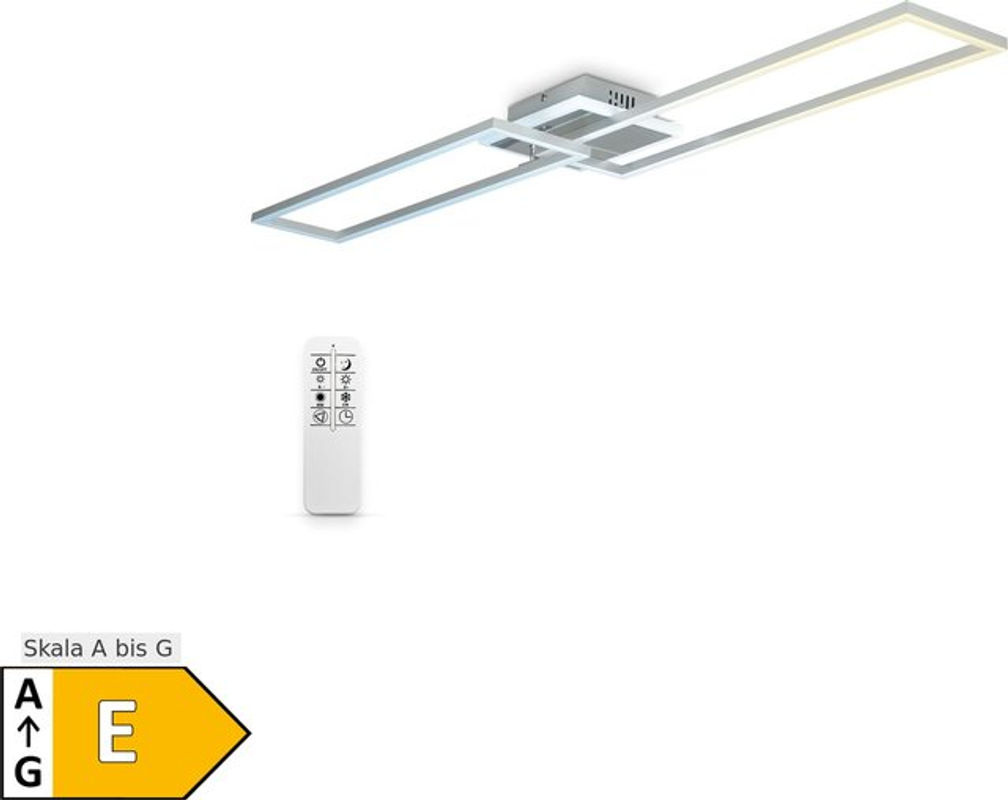 B.K.Licht CCT LED Wand- und Deckenleuchte in Chrom und gebürstetem Alu, dimmbar mit Fernbedienung und Nachtlichtfunktion, 40W - Bild 2