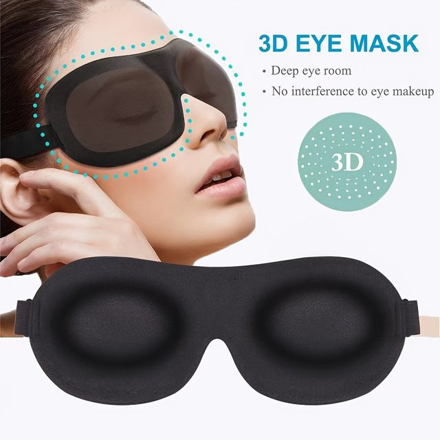 3D-konturierte Schlaf-Augenmaske, Unisex - Bild 1