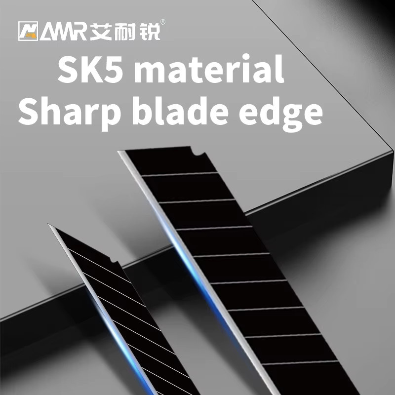 AMR Allzweckmesser Klingen aus Edelstahl in Schwarz für DIY und Büro, 25mm Snap-off Klingen - Bild 3