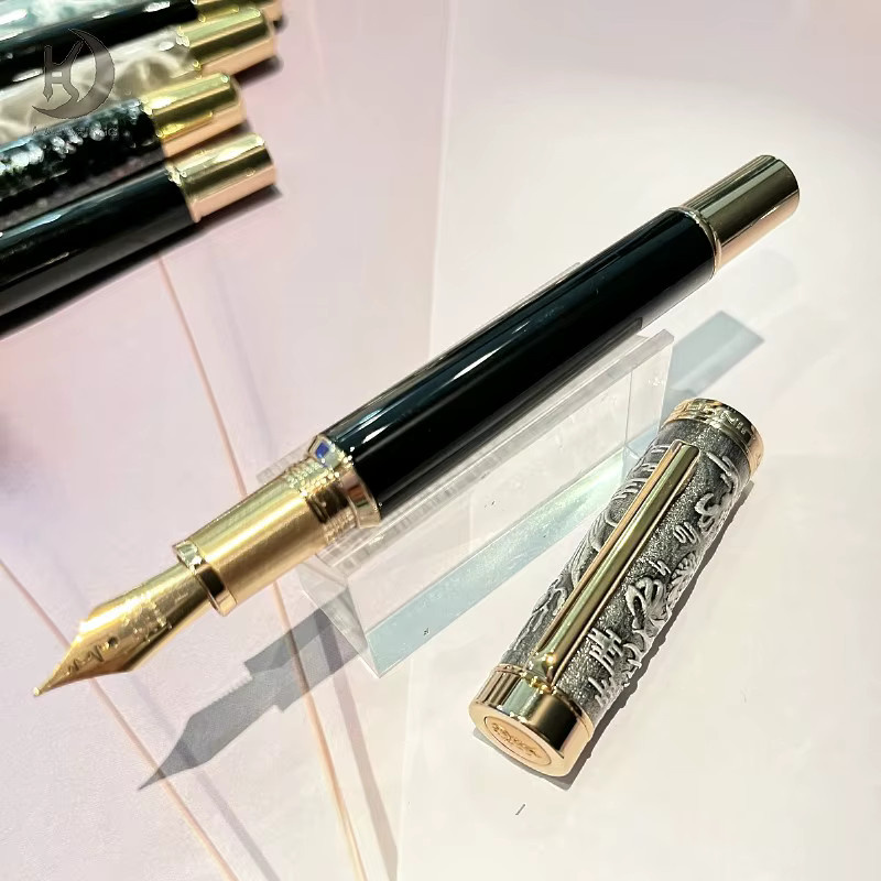 Jinhao Füllfederhalter aus Metall mit Iridium-Feder und Konverter in Silber - Bild 2