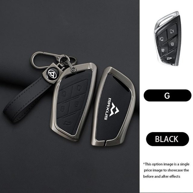 Schlüsseltasche aus Zinklegierung und Leder für Maxus G90 MPV und Mifa 9 in Schwarz - Bild 1