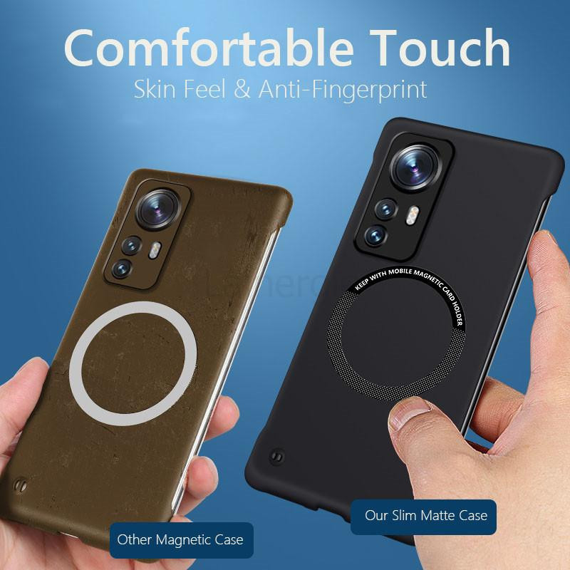 Rahmenlose magnetische Schlanke Hülle für Xiaomi 12 Pro 12X 12S Pro 5G mit harter Rückseite und kabellosem Laden - Bild 1