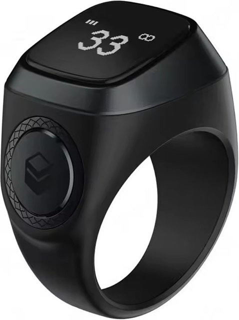 Ola Esporte Qibla Smart Zikr Ring Digitaler Tasbih Zähler mit Vibrationserinnerung für Gebetszeiten in Weiß - Bild 1