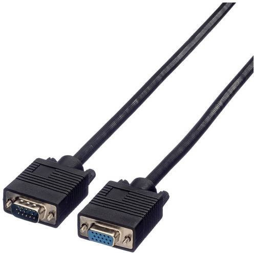 Roline VGA Verlängerungskabel HD15 mit Stecker und Buchse, Schwarz, 10,0 m - Bild 1