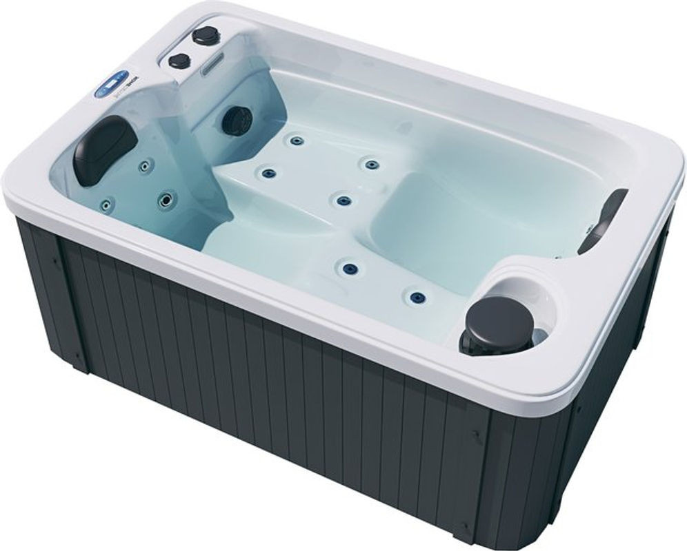 HOME DELUXE Outdoor Whirlpool HORIZON PURE in Grau mit Holz und Acryl, B/T/H: 175 x 115 x 70 cm - Bild 1