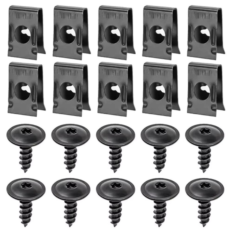 U-Typ Metall-Befestigungsclips und Schrauben-Set aus rostfreiem Edelstahl in Blau und Schwarz für Auto und Motorrad - Bild 6