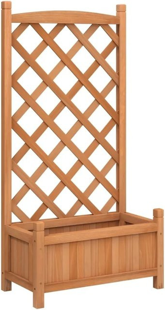 vidaXL Pflanzkübel mit Spalier aus Massivholz Tanne in Braun für den Außenbereich B/T/H: 55,0 x 29,5 x 110,0 cm - Bild 1