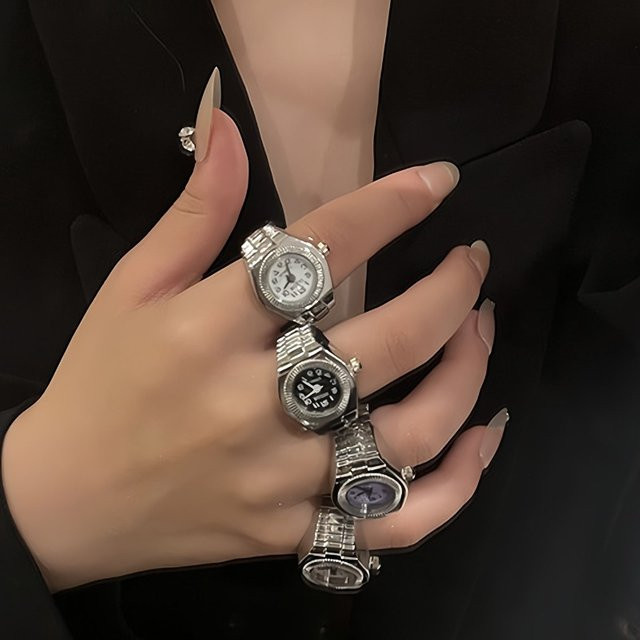 JBAILI Ring-Uhr, Legierung, Silber, Unisex, Vintage, Quarzuhr - Bild 1