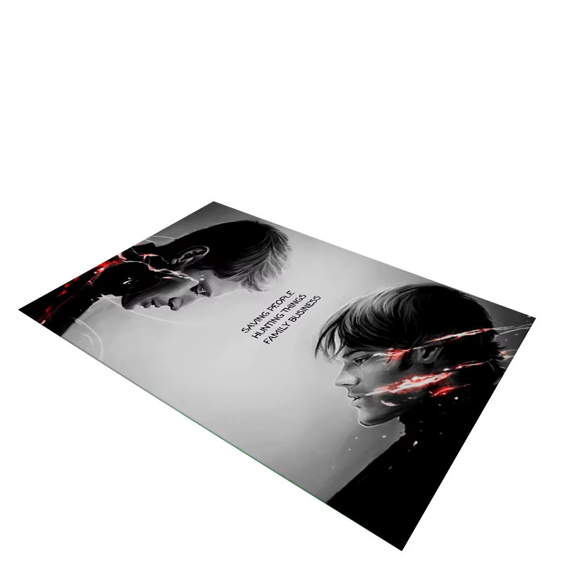 MINISO SPN Supernatural Dean Sam TV-Teppich, schwarz, rutschfest, rechteckig - Bild 2