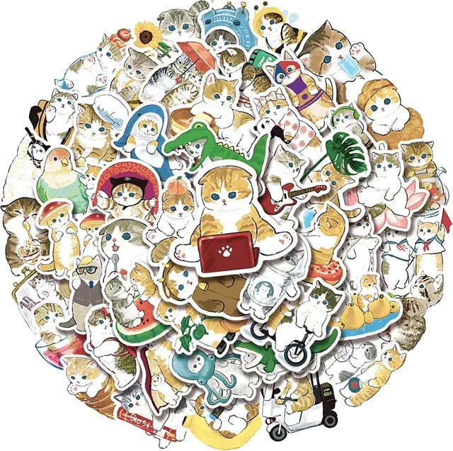 GOGOTU Cartoon Katzen Aufkleber, 50-teiliges Set - Bild 1