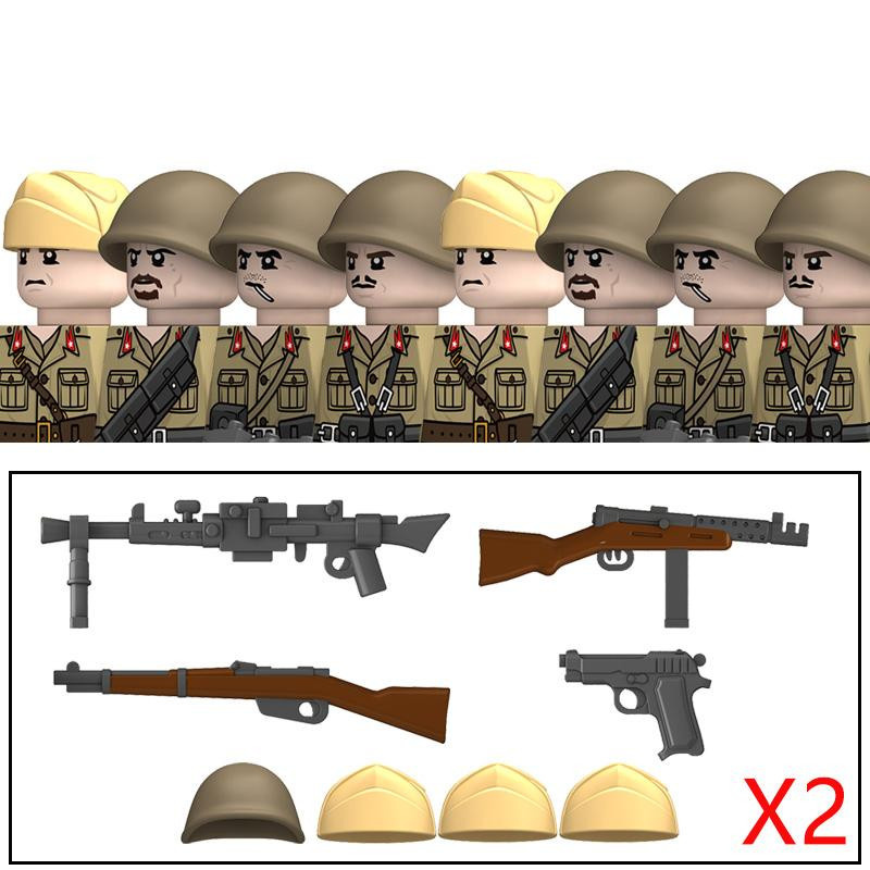 Linyi toy WW2 Italienische Armee Militärfigur Bausteine Infanterie ab 14 Jahren - Bild 2