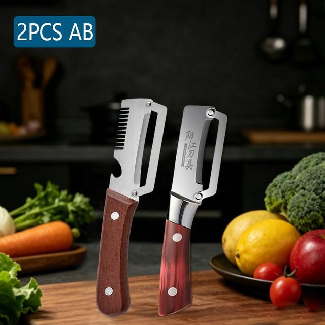 Pro Tool Multifunktionsschäler aus Edelstahl mit 2-in-1 Flaschenöffner in Silber - Bild 1