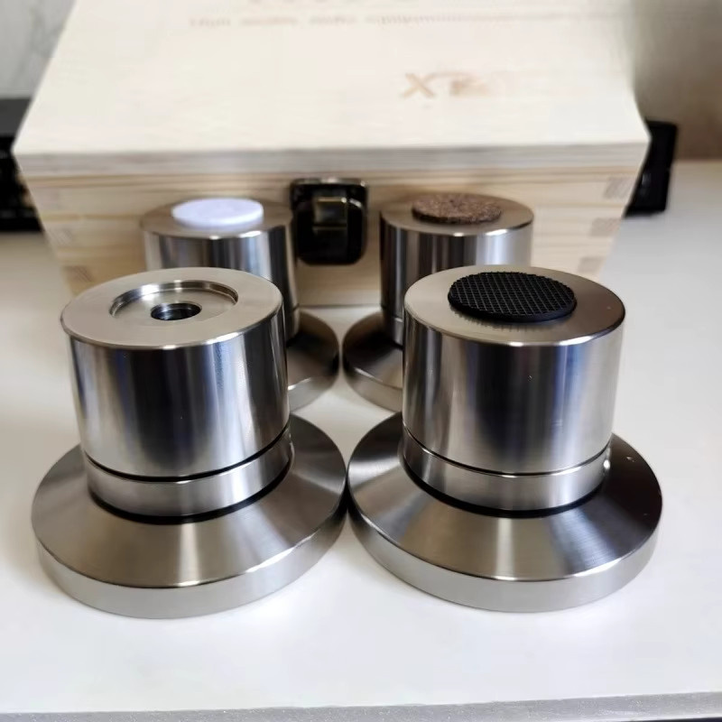 Anti-Vibrations-Fußpolster aus Edelstahl 304 für Röhrenverstärker und Decoder in Silber - Bild 3