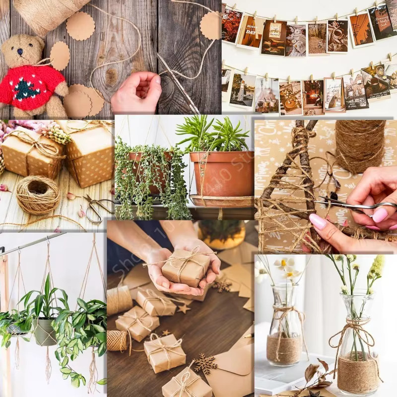 Natürliche Vintage Jute Schnur in Braun für DIY Handwerk, Hochzeit und Weihnachtsdekoration - Bild 2