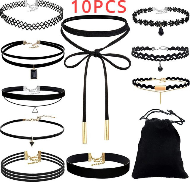 RUIYI Choker Halsketten, Samt, Schwarz, Damen - Bild 1