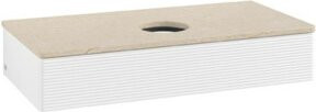 V&B Waschtischunterschrank Antao mit Frontstruktur in Weiß, B/T/H: 100 x 50 x 19 cm - Bild 1