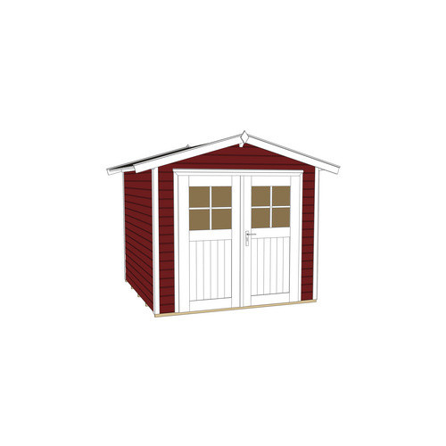 WEKA Gartenhaus Log Cabin 224 Gr.3 aus europäischer Fichte in Rot mit Satteldach und Doppeltür, B/H/T: 280 x 227 x 259 cm - Bild 4