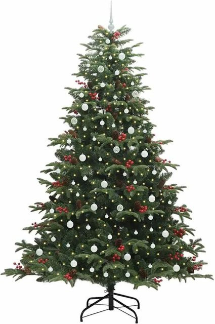 vidaXL Künstlicher Weihnachtsbaum in Grün mit 300 warmweißen LEDs und Ständer, Höhe: 240 cm - Bild 1