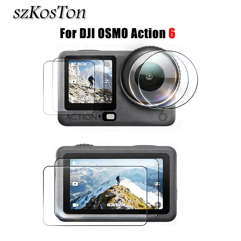 DJI OSMO Action 6 Schutzglas-Set: 9H gehärtete Glasfolie für Objektiv, Bildschirm und Front-LCD in Transparent - Bild 6