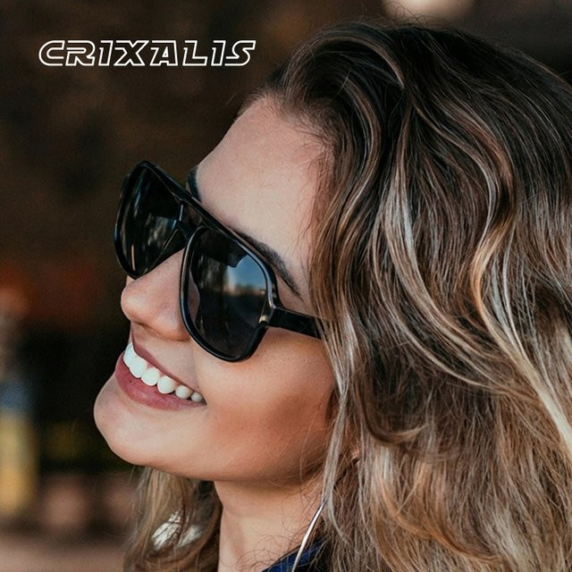 CRIXALIS Sonnenbrille Aviator, Vollrand, rechteckig, Schwarz, Unisex - Bild 1