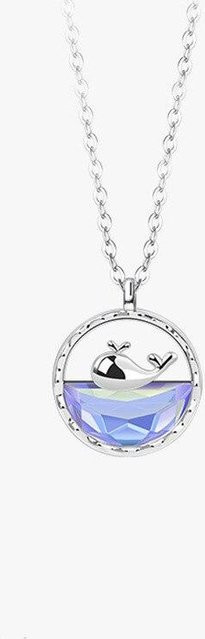 Halskette S925 Sterling Silber, Glasierter Stein, Whale, Damen - Bild 1