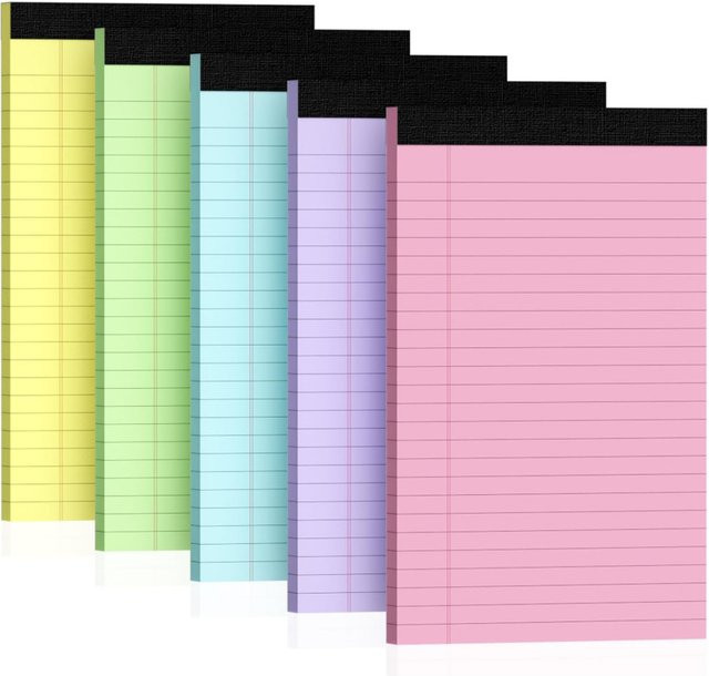 5Original Farbnotizbuch mit University Grid und zerreißbaren Seiten, B/H: 12,7 x 20,32 cm - Bild 1