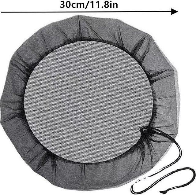 Binchi Mülltonnendeckel-Abdeckungen aus Polyester in Schwarz, staubdichte Netz-Zugbeutel für Outdoor- und Indoor-Mülltonnen zum Schutz vor Laub und Schmutz - Bild 1
