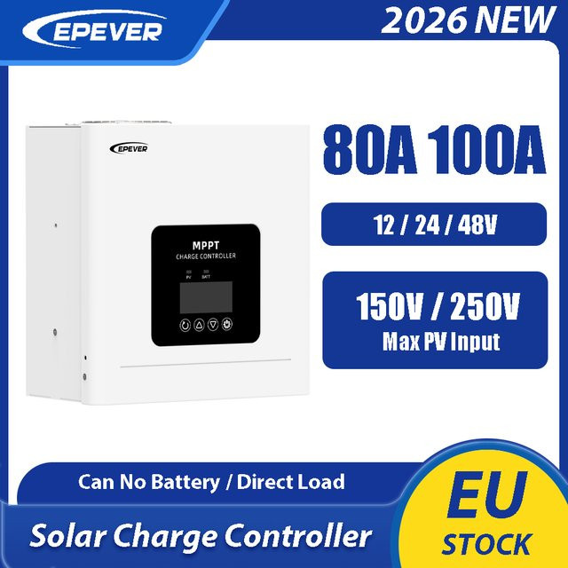 EPEVER MPPT Solar-Laderegler 80A 100A für 12V 24V 48V mit 150V 200V PV-Panel-Eingang für Lithium ohne Batterie - Bild 1
