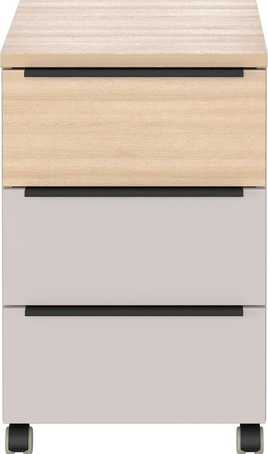 Germania Rollcontainer 4439-654 GW-Oviedo in Kaschmir und Lindberg-Eiche-Nb. mit Schubladendämpfung und Rollen, B: 40 cm, H: 63 cm, T: 50 cm - Bild 1