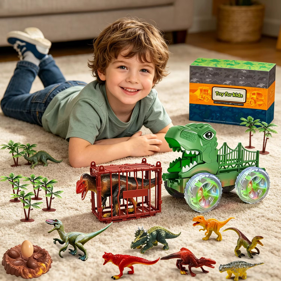 TONERJU T-Rex Dinosaurier-Truck-Spielzeugset, 16-teiliges Set - Bild 2