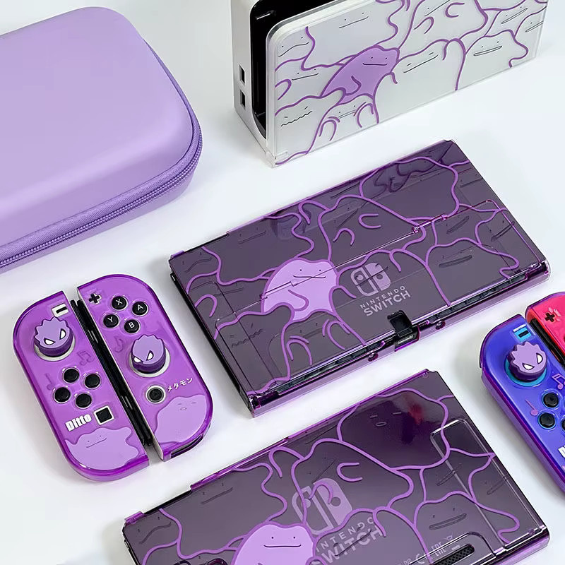 Stoßfeste und kratzfeste Hartschutzhülle im lila Ditto-Design passend für Nintendo Switch, Switch Lite und Switch OLED - Bild 2