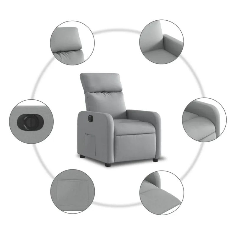 Vidaxl Elektrischer Relax-Sessel in Grau mit Stoffbezug im modernen Design - Bild 6