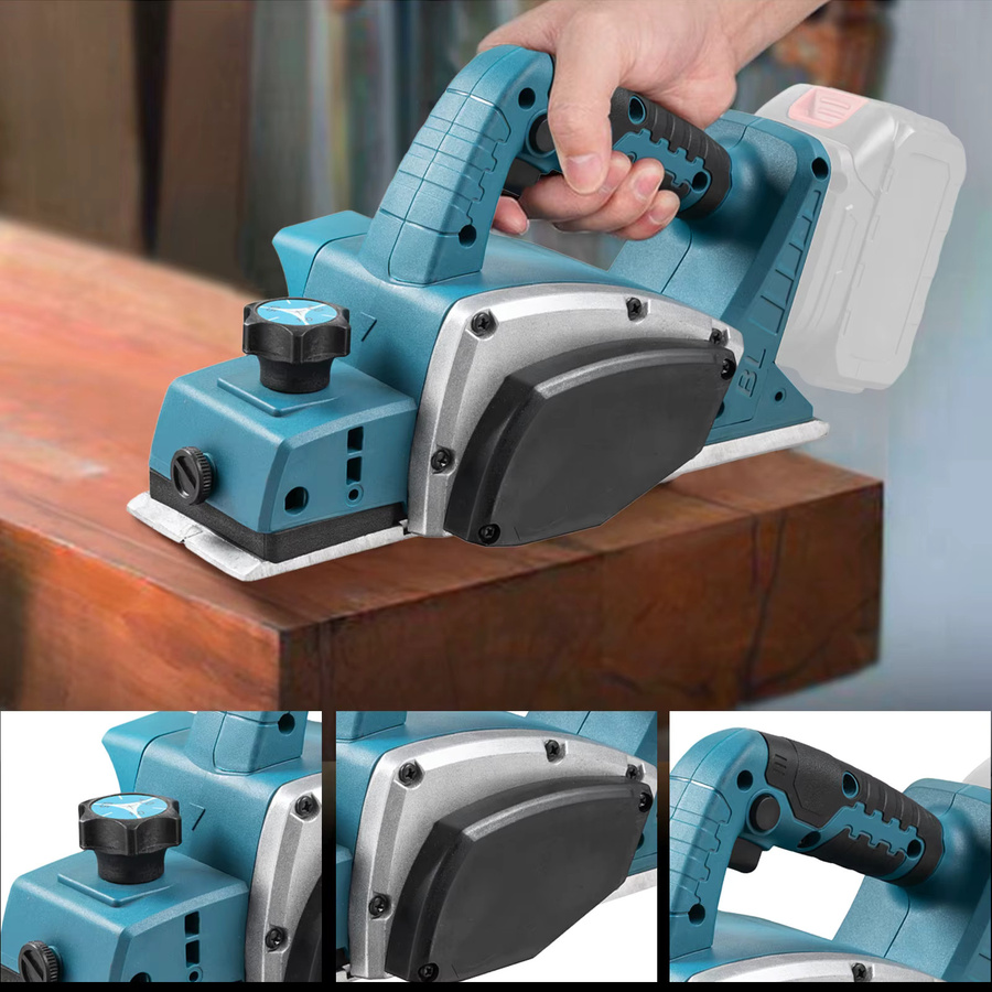 Makita Bürstenloser elektrischer Hobel in Blau, kabelloser Power-Hobel mit 15.000 U/min für Holzbearbeitung und DIY-Möbel - Bild 4